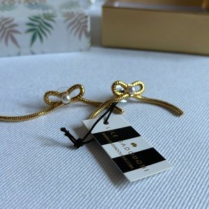 LELE SADOUGHI GOLD BOW STUD EARRINGS